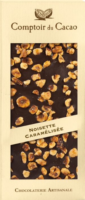 Comptoir du Cacao Dark chocolate bar w/ hazelnuts