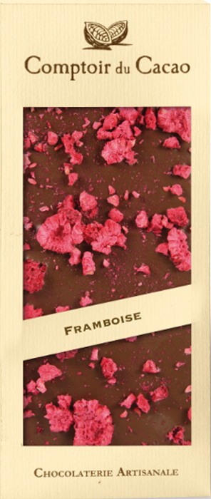 Comptoir du Cacao Dark chocolate bar w/ raspberry