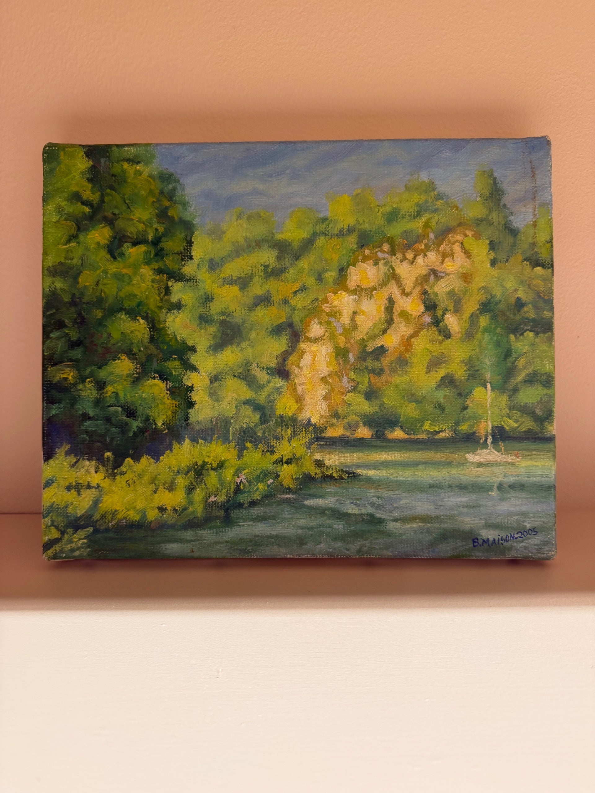 Vintage Oil on Canvas - Dinan & The Rance River