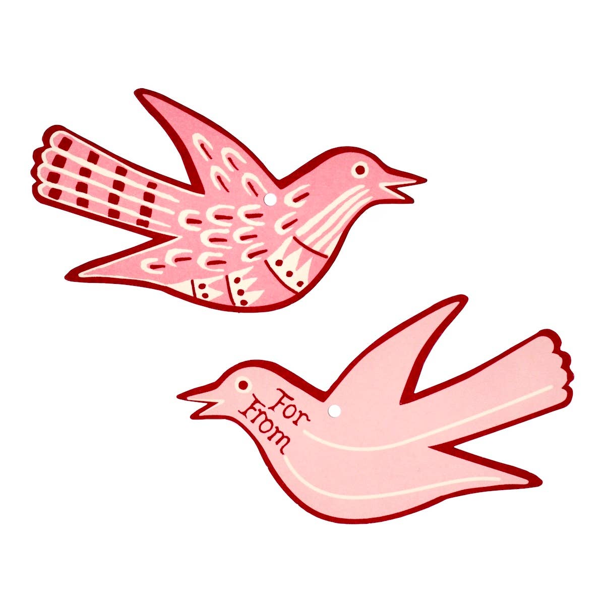 5 Fancy Songbird Gift Tags in Bramble, photo 2 of 4