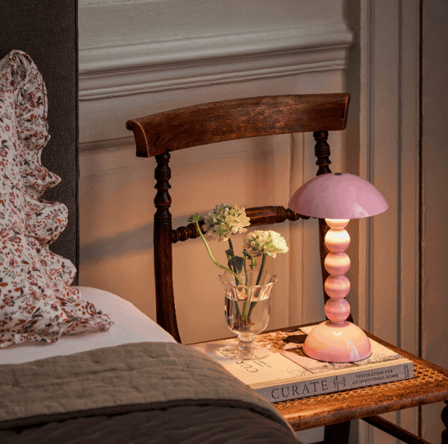 Addison Ross - 30cm Bobbin LED Lamp - Pale Pink, photo 2 of 3