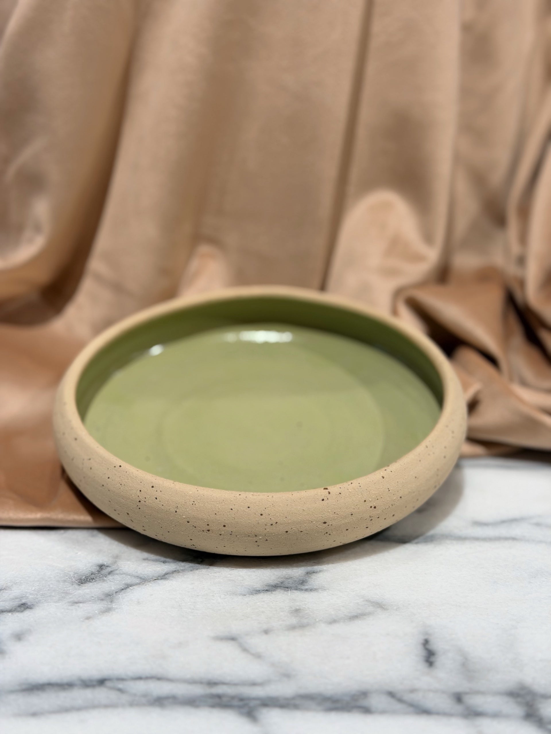 Terra Cotta Ceramics - Green Speckled Dish