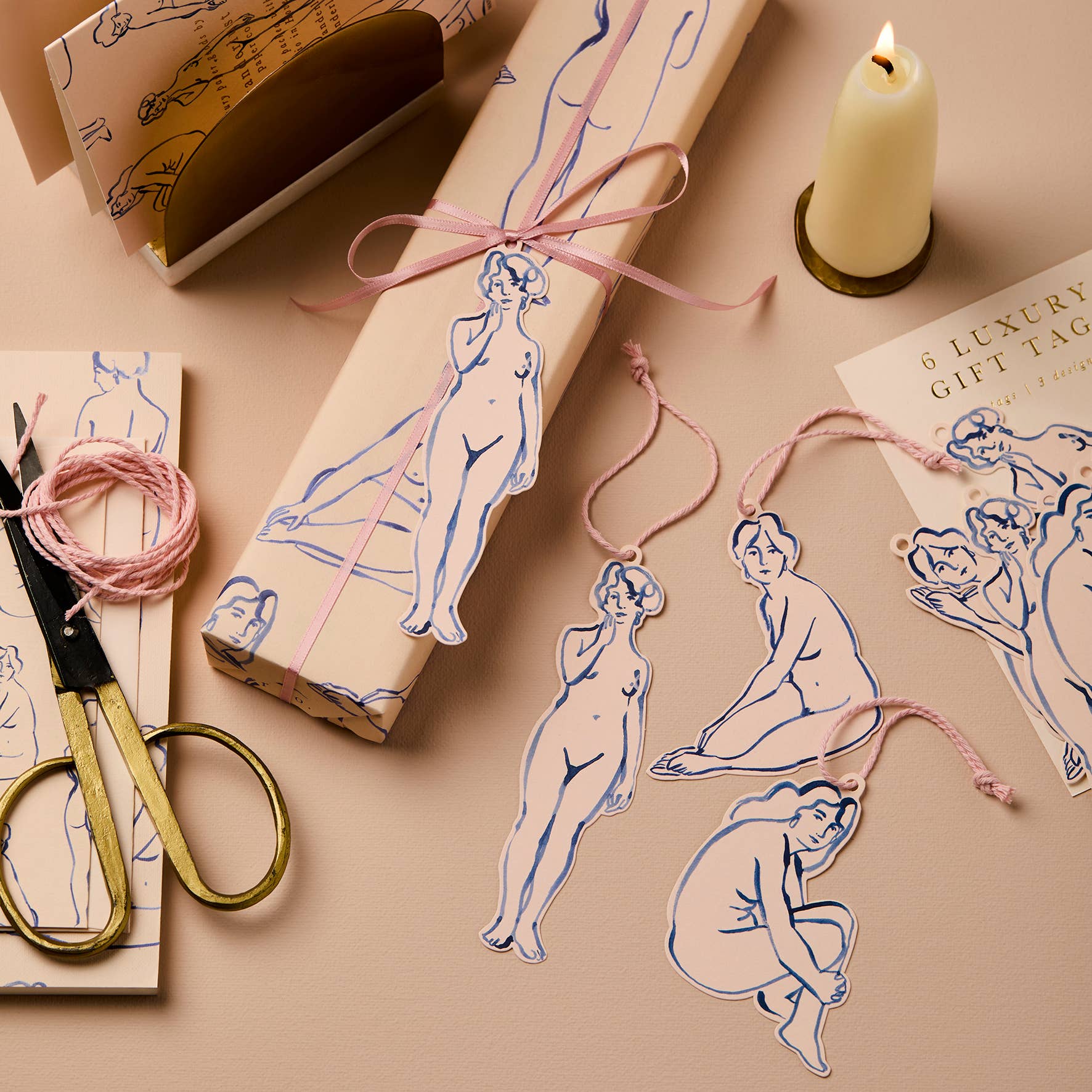 Blue Nudes Gift Tags, photo 2 of 2