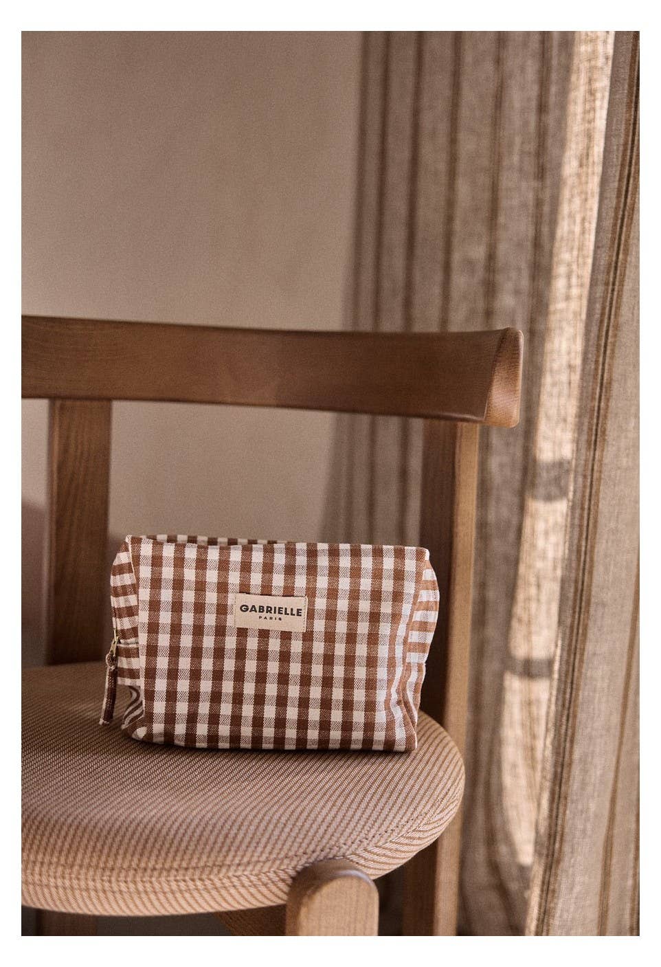 Vichy Moka cotton toiletry bag