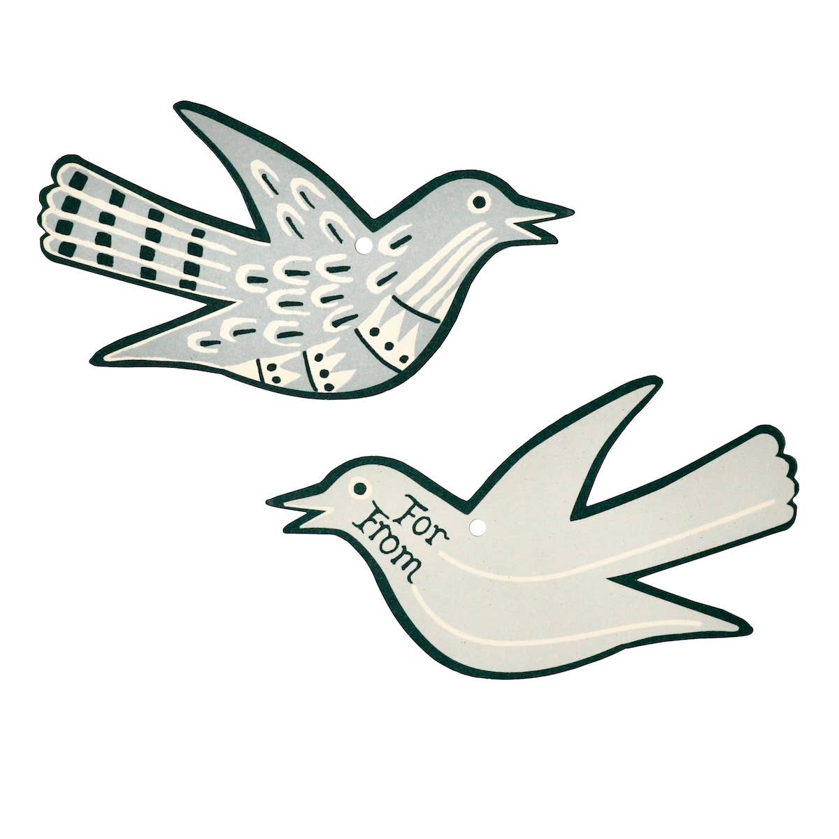 5 Fancy Songbird Gift Tags in Midwinter, photo 2 of 4
