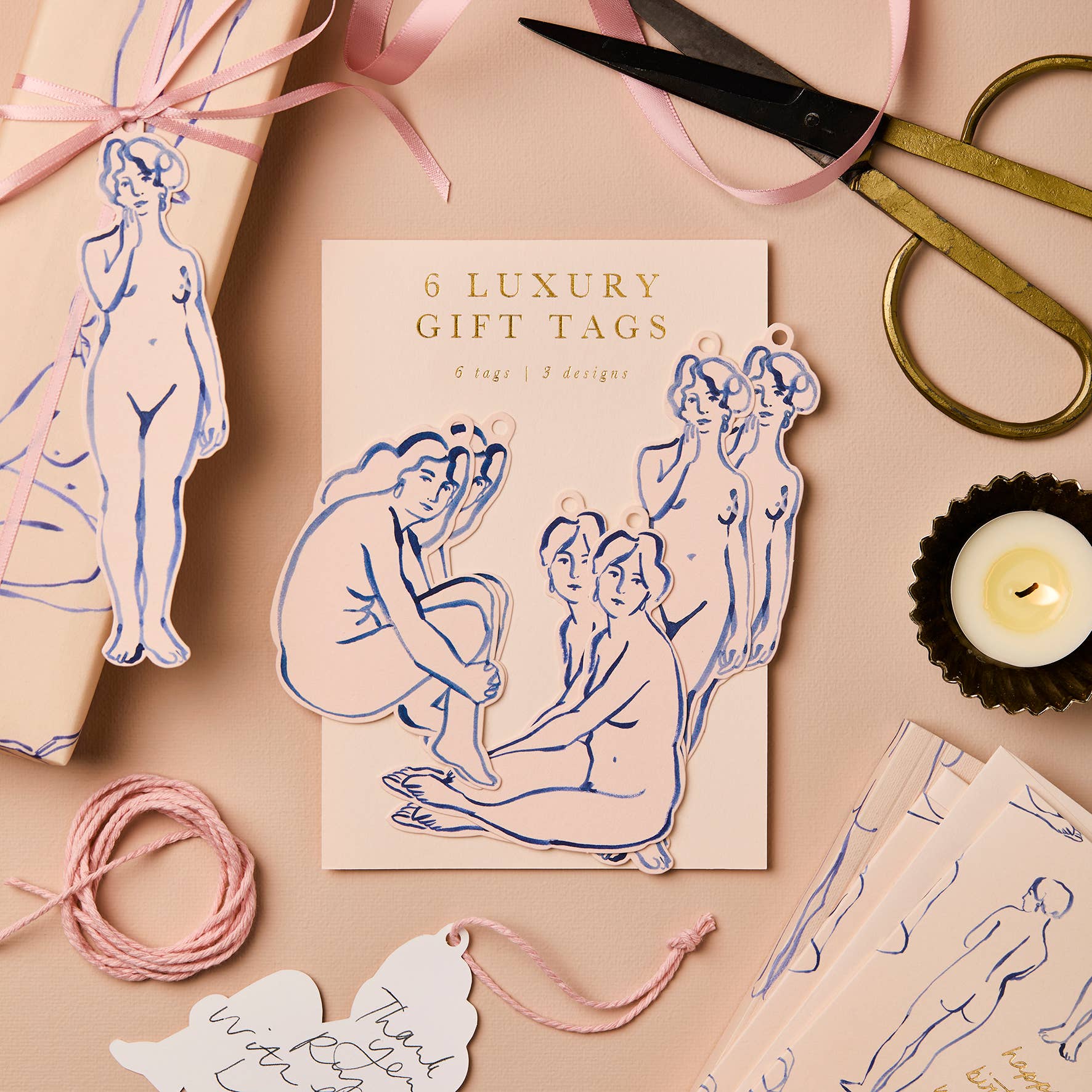 Blue Nudes Gift Tags, photo 1 of 2