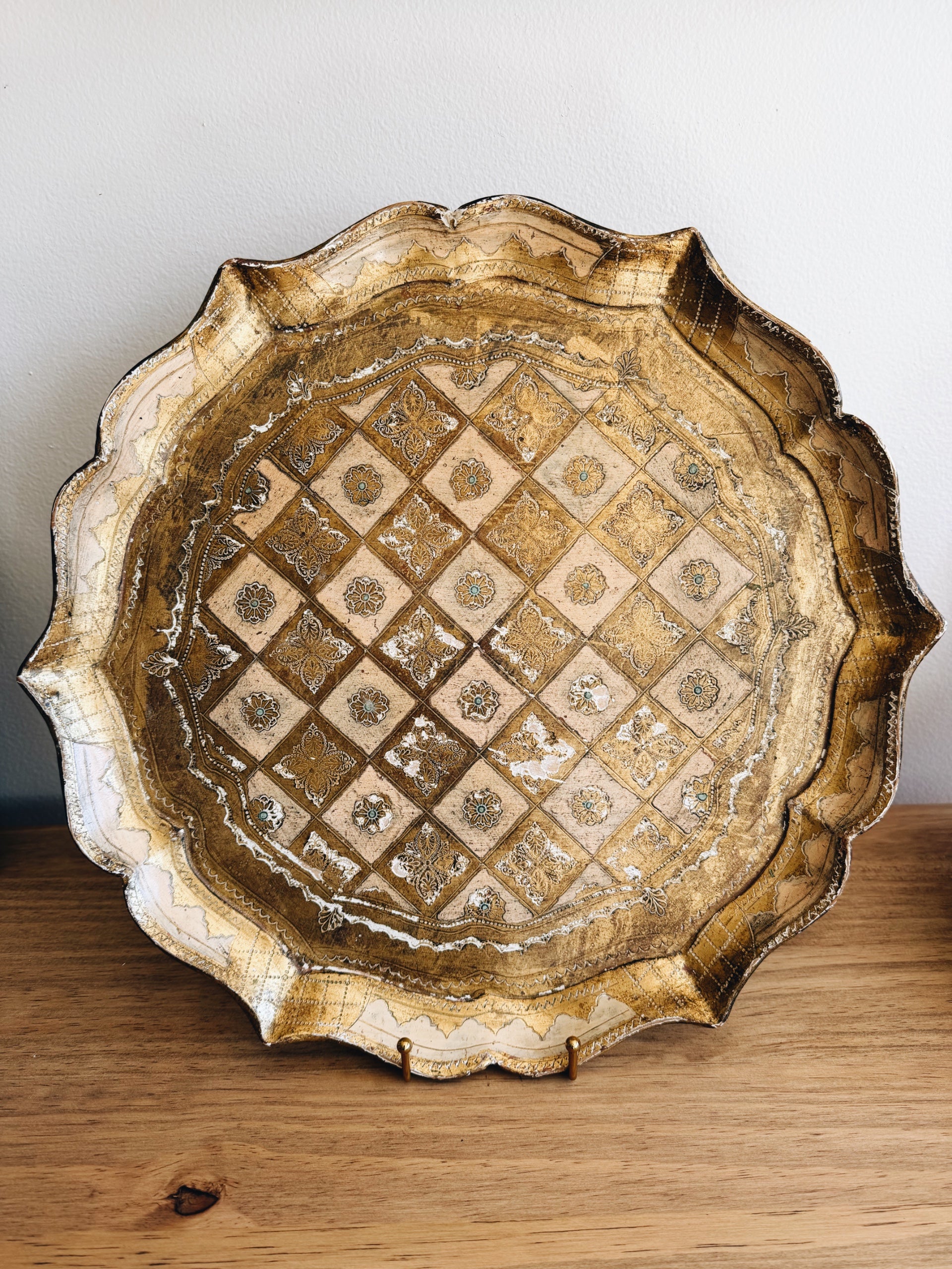 Vintage Florentine Tray in Pink