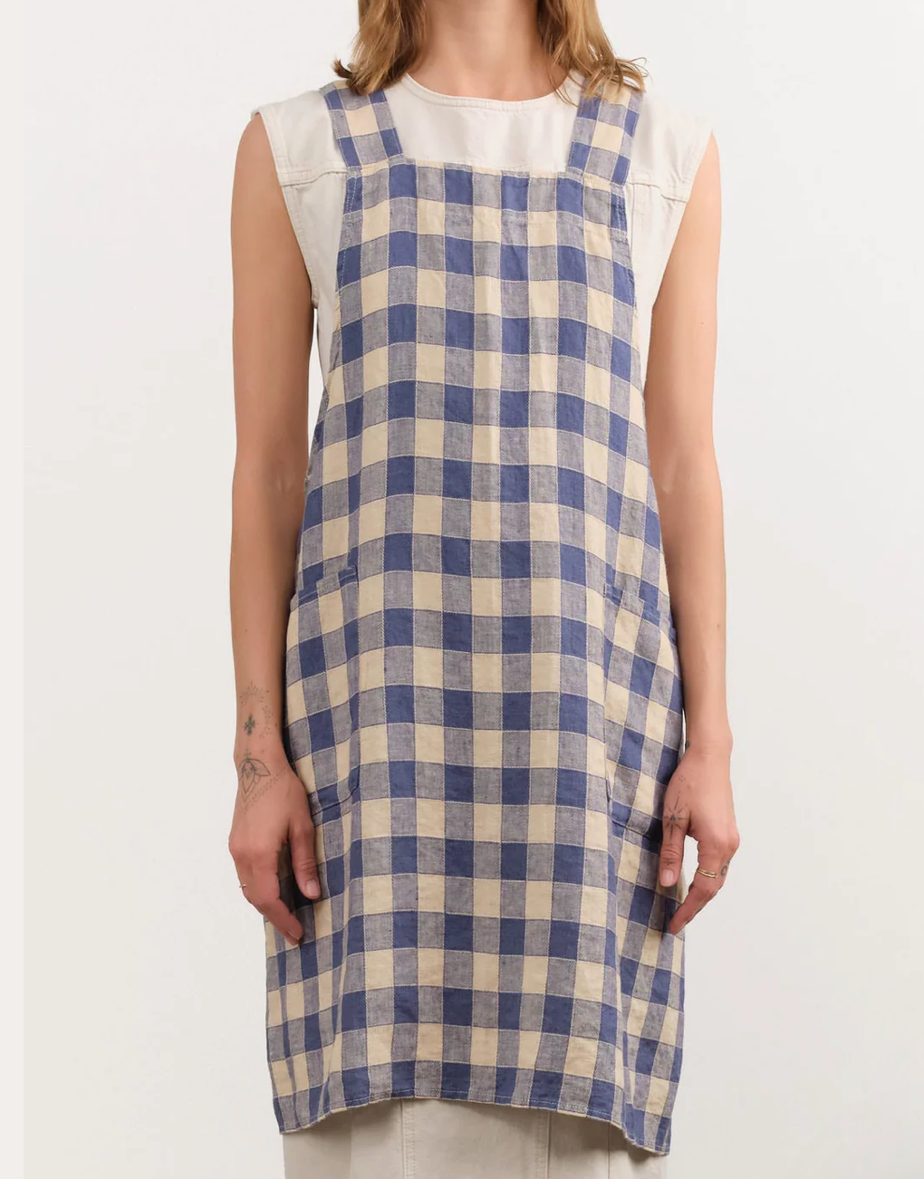 Maison de Vacances - Vichy Japanese Apron - Delft Blue