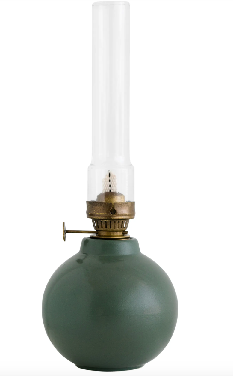 Sauca Oil Lamp - Olive Green Ball